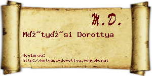 Mátyási Dorottya névjegykártya